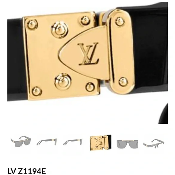 Louis Vuitton Show Sunglasses in Black and Gold LV Z1194E display picture 1